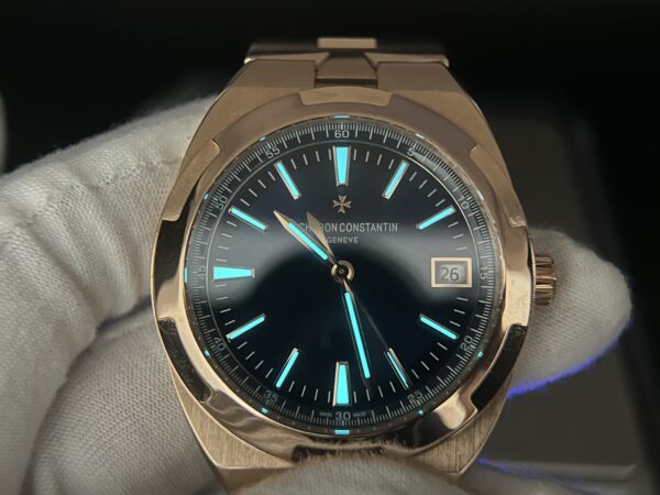 272 grams Overseas 4500V Tungsten shell Case Blue Dial on RG Bracelet A5100 - Image 18