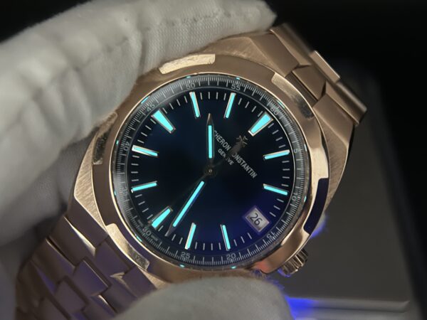 272 grams Overseas 4500V Tungsten shell Case Blue Dial on RG Bracelet A5100 - Image 19