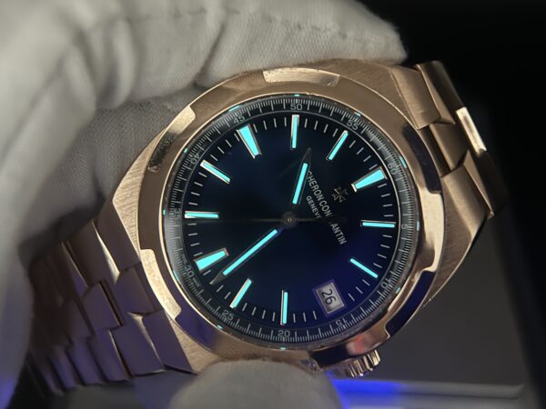 272 grams Overseas 4500V Tungsten shell Case Blue Dial on RG Bracelet A5100 - Image 20