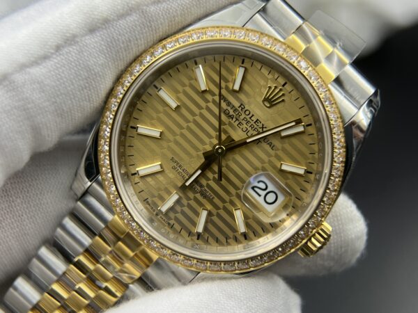 DateJust 36 SS 126233 VSF:1 Best Edition 904L Steel YG Textured Dial on Jubilee Bracelet VS3235 - Image 3