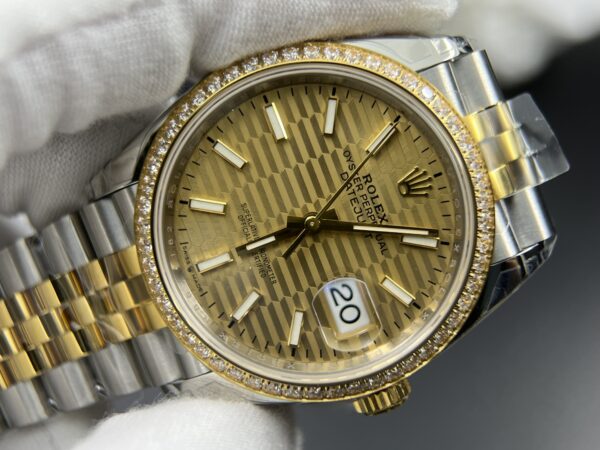 DateJust 36 SS 126233 VSF:1 Best Edition 904L Steel YG Textured Dial on Jubilee Bracelet VS3235