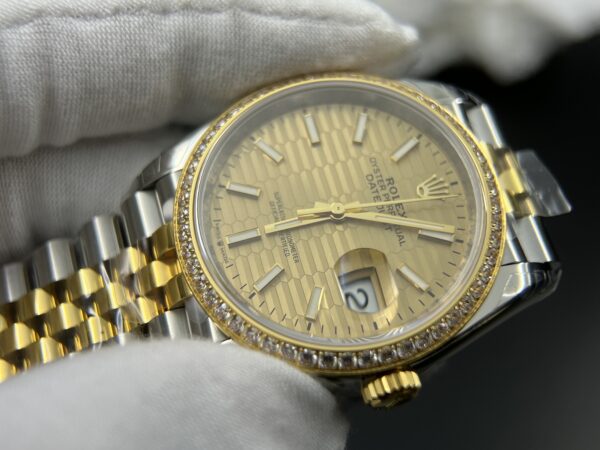 DateJust 36 SS 126233 VSF:1 Best Edition 904L Steel YG Textured Dial on Jubilee Bracelet VS3235 - Image 6