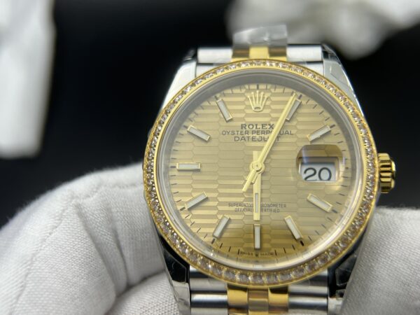 DateJust 36 SS 126233 VSF:1 Best Edition 904L Steel YG Textured Dial on Jubilee Bracelet VS3235 - Image 7