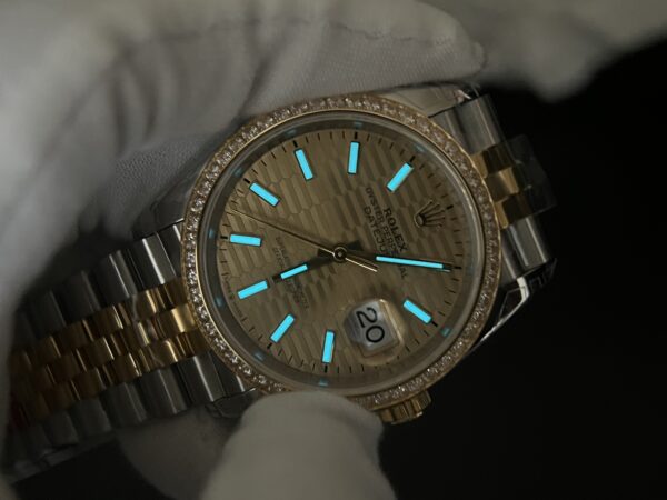 DateJust 36 SS 126233 VSF:1 Best Edition 904L Steel YG Textured Dial on Jubilee Bracelet VS3235 - Image 10