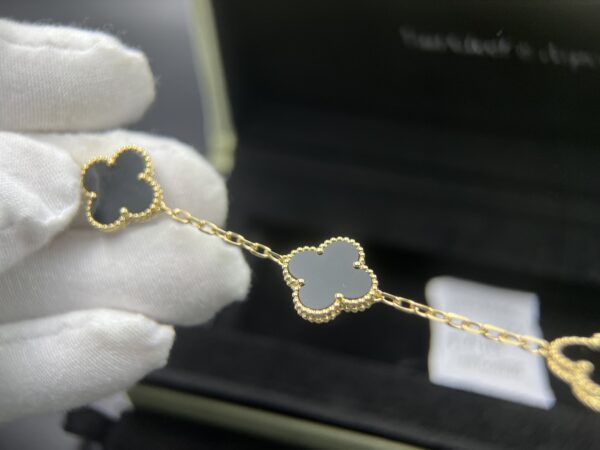 Vintage Alhambra bracelet, 5 motifs 18K yellow gold, Onyx - Image 4