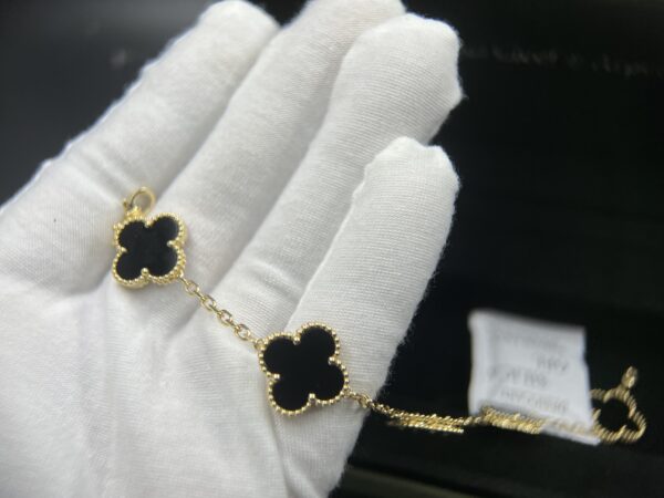 Vintage Alhambra bracelet, 5 motifs 18K yellow gold, Onyx - Image 5