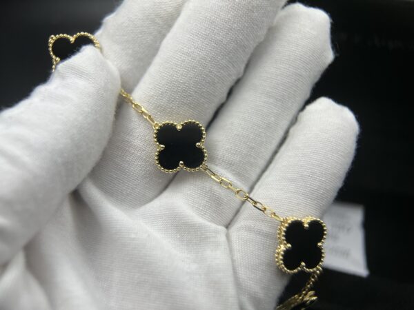 Vintage Alhambra bracelet, 5 motifs 18K yellow gold, Onyx - Image 6