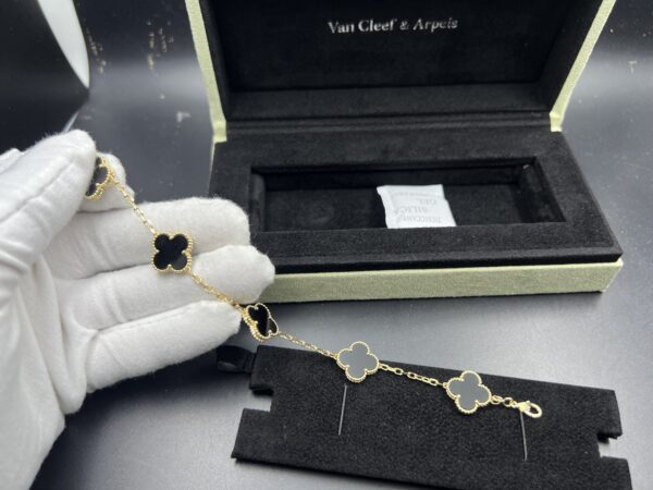 Vintage Alhambra bracelet, 5 motifs 18K yellow gold, Onyx - Image 8