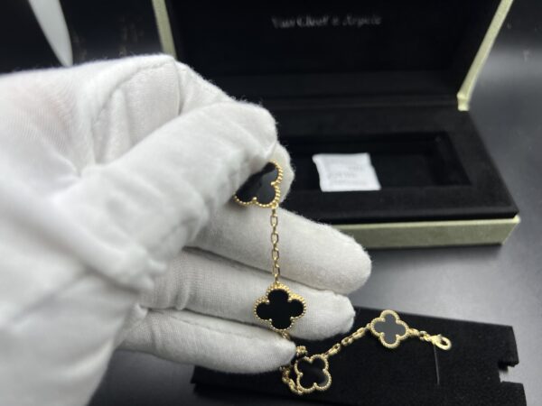 Vintage Alhambra bracelet, 5 motifs 18K yellow gold, Onyx - Image 9