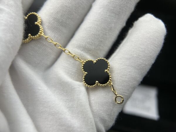 Vintage Alhambra bracelet, 5 motifs 18K yellow gold, Onyx - Image 10