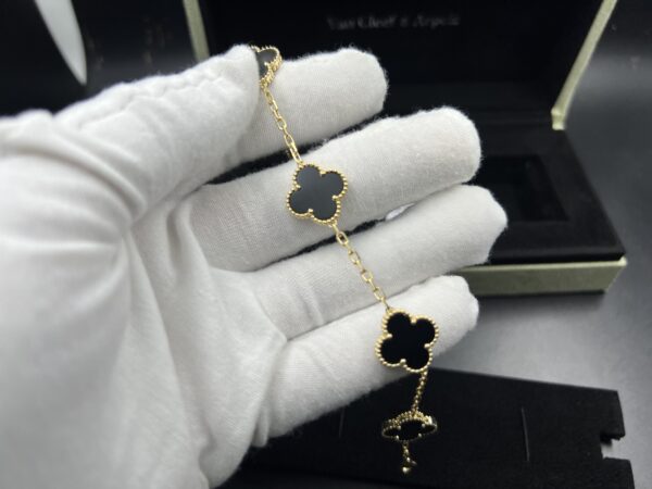 Vintage Alhambra bracelet, 5 motifs 18K yellow gold, Onyx - Image 11