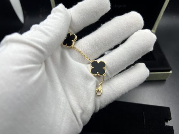 Vintage Alhambra bracelet, 5 motifs 18K yellow gold, Onyx - Image 12