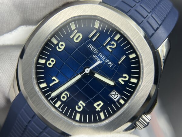 Aquanaut 5168  SS 3KF 1:1 Best Edition Blue Dial on Blue Rubber Strap A330 Super Clone V3