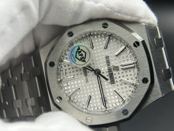 Royal Oak 37mm 15450 SS APSF 1:1 Best Edition White Textured Dial on SS Bracelet A3120 - Image 5