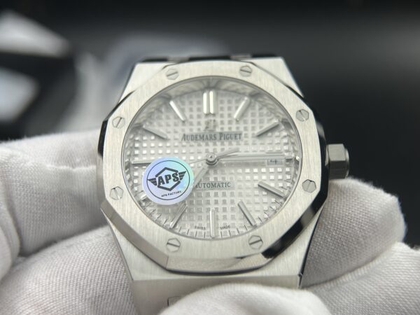 Royal Oak 37mm 15450 SS APSF 1:1 Best Edition White Textured Dial on SS Bracelet A3120 - Image 7