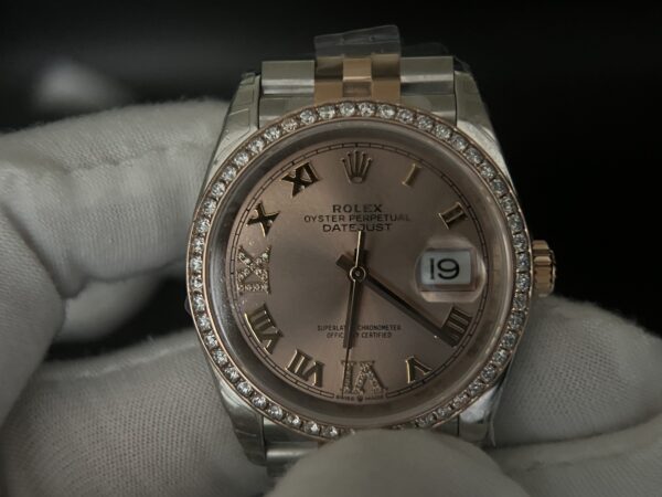 DateJust 36 SS/RG 126231 VSF  Real Diamod (VVS level) bezel custom 904L Steel RG Dial on Jubilee Bracelet VS3235 - Image 10