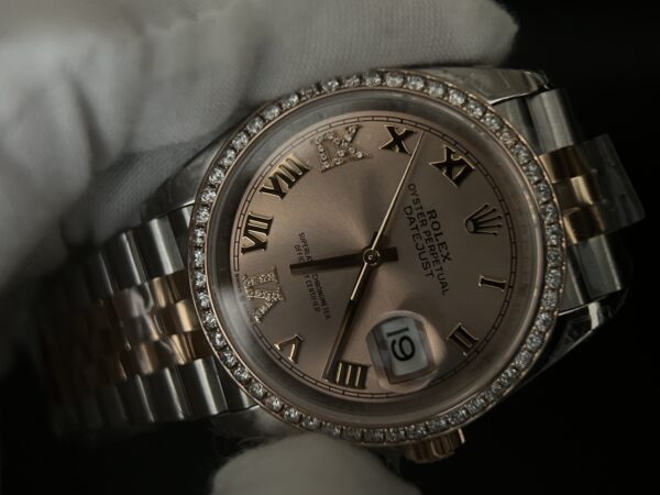 DateJust 36 SS/RG 126231 VSF  Real Diamod (VVS level) bezel custom 904L Steel RG Dial on Jubilee Bracelet VS3235 - Image 12