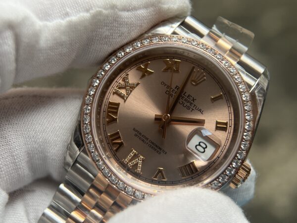 DateJust 36 SS/RG 126231 VSF  Real Diamod (VVS level) bezel custom 904L Steel RG Dial on Jubilee Bracelet VS3235 - Image 14