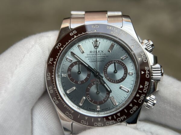 2023 Daytona 126506 Ice Blue Crystal Dial Tungsten shell Case Wrap real platinum  227 grams - Image 5