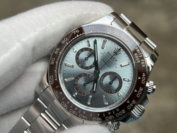 2023 Daytona 126506 Ice Blue Crystal Dial Tungsten shell Case Wrap real platinum  227 grams