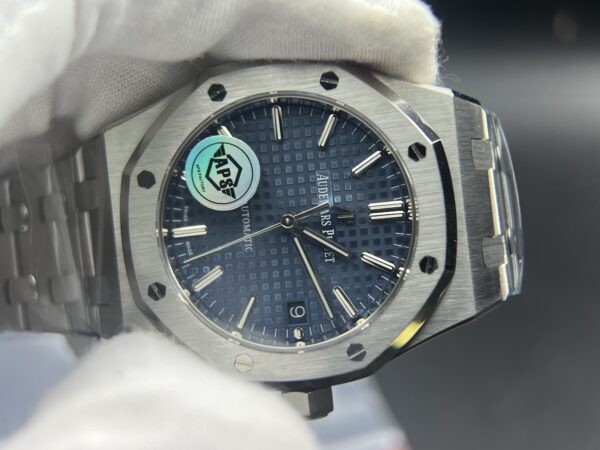 Royal Oak 37mm 15450 SS APSF 1:1 Best Edition Blue Textured Dial on SS Bracelet A3120 - Image 5