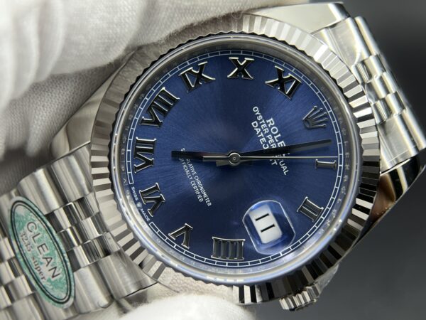 DateJust 41 126334 Clean 1:1 Best Edition 904L Steel Blue Roman Dial on Jubilee Bracelet VR3235 - Image 4