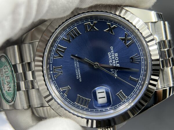 DateJust 41 126334 Clean 1:1 Best Edition 904L Steel Blue Roman Dial on Jubilee Bracelet VR3235 - Image 5