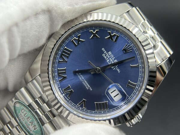 DateJust 41 126334 Clean 1:1 Best Edition 904L Steel Blue Roman Dial on Jubilee Bracelet VR3235 - Image 8