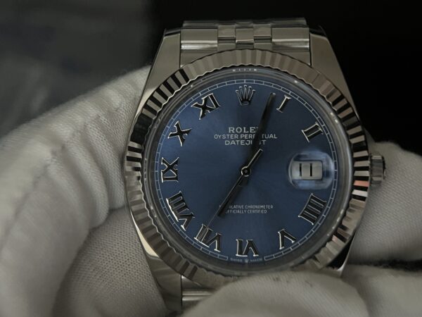DateJust 41 126334 Clean 1:1 Best Edition 904L Steel Blue Roman Dial on Jubilee Bracelet VR3235 - Image 9