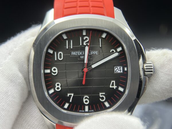 Aquanaut 5167 SS 3KF Best Edition Singapore on Red Second Hand on Red Rubber Strap A324Super Clone V2 - Image 2