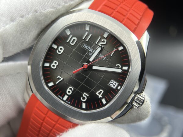 Aquanaut 5167 SS 3KF Best Edition Singapore on Red Second Hand on Red Rubber Strap A324Super Clone V2 - Image 3