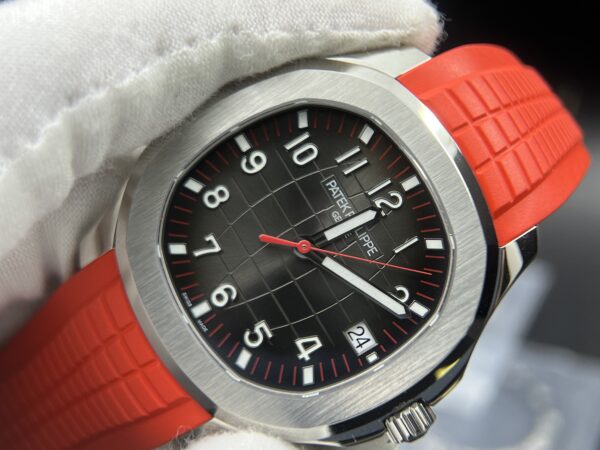 Aquanaut 5167 SS 3KF Best Edition Singapore on Red Second Hand on Red Rubber Strap A324Super Clone V2