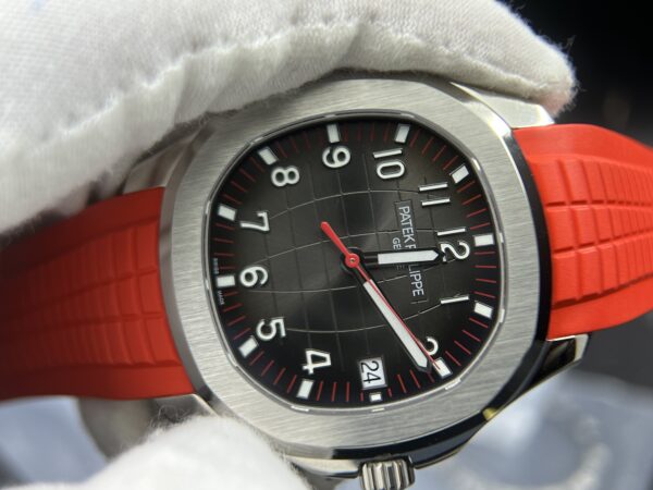 Aquanaut 5167 SS 3KF Best Edition Singapore on Red Second Hand on Red Rubber Strap A324Super Clone V2 - Image 5