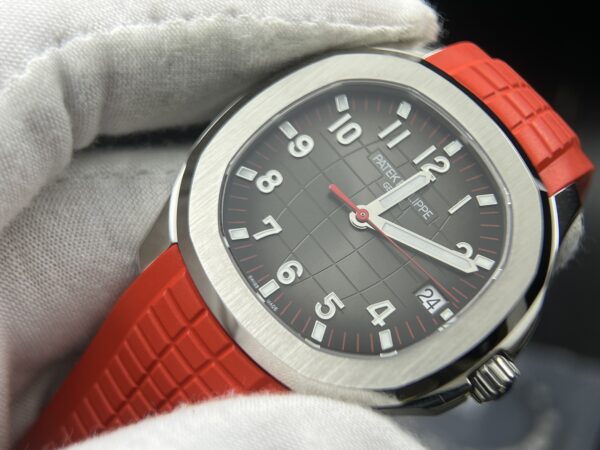 Aquanaut 5167 SS 3KF Best Edition Singapore on Red Second Hand on Red Rubber Strap A324Super Clone V2 - Image 6