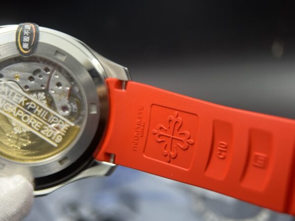 Aquanaut 5167 SS 3KF Best Edition Singapore on Red Second Hand on Red Rubber Strap A324Super Clone V2 - Image 17