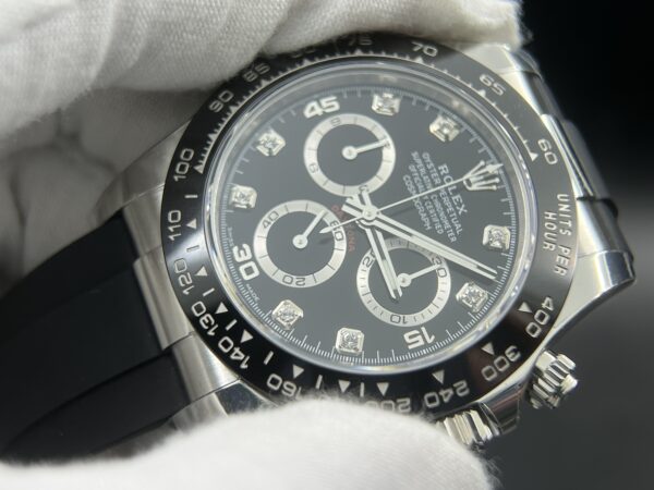 Daytona 116519 SS Clean Factory 1:1 Best Edition Black Diamonds Dial on Oysterflex Rubber Strap SA4130 V3 version - Image 6
