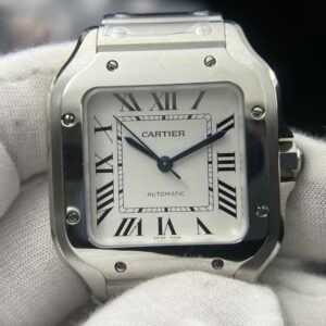 Santos de Cartier XL 35mm SS BVF 1:1 Best Edition White Dial on SS Bracelet MIYOTA 9015