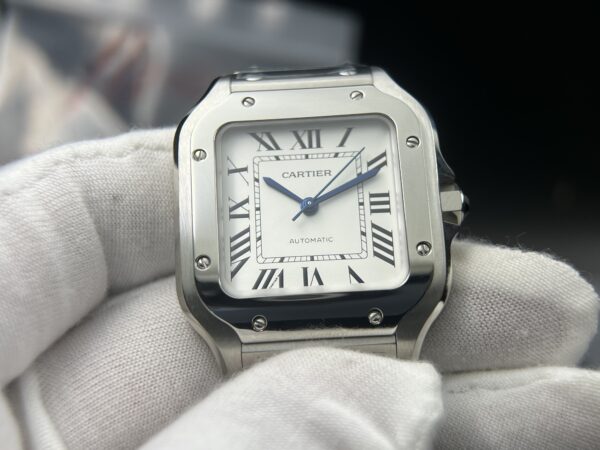 Santos de Cartier XL 35mm SS BVF 1:1 Best Edition White Dial on SS Bracelet MIYOTA 9015 - Image 8