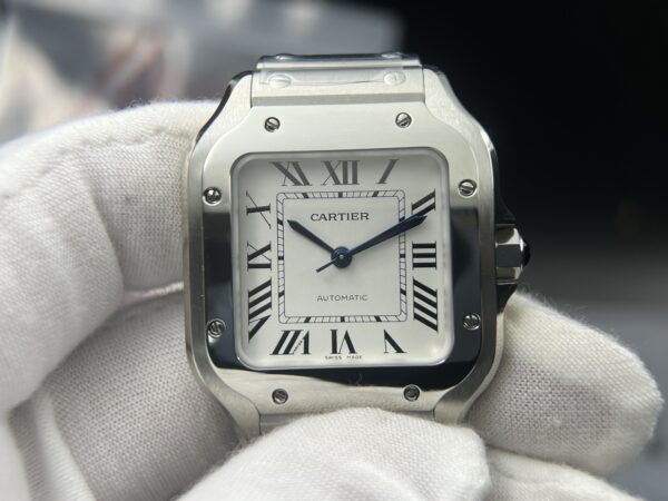 Santos de Cartier XL 35mm SS BVF 1:1 Best Edition White Dial on SS Bracelet MIYOTA 9015 - Image 9