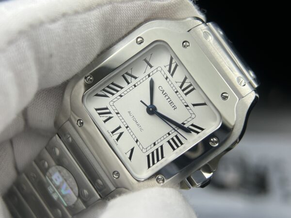 Santos de Cartier XL 35mm SS BVF 1:1 Best Edition White Dial on SS Bracelet MIYOTA 9015 - Image 10