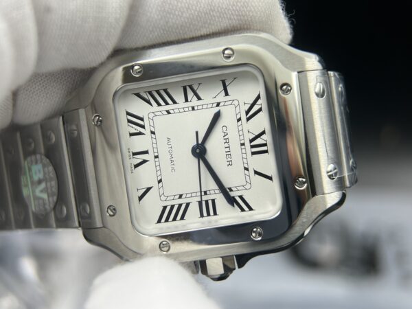 Santos de Cartier XL 35mm SS BVF 1:1 Best Edition White Dial on SS Bracelet MIYOTA 9015 - Image 11