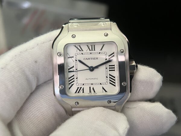 Santos de Cartier XL 35mm SS BVF 1:1 Best Edition White Dial on SS Bracelet MIYOTA 9015 - Image 16