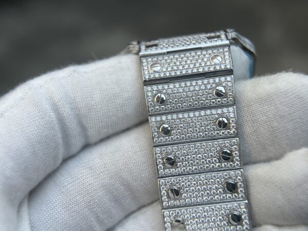 Cartier Santos XL with Stainless Steel and Full Moissanites over 3000 Moissanites - Image 14