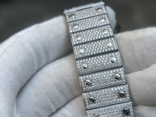 Cartier Santos XL with Stainless Steel and Full Moissanites over 3000 Moissanites - Image 15
