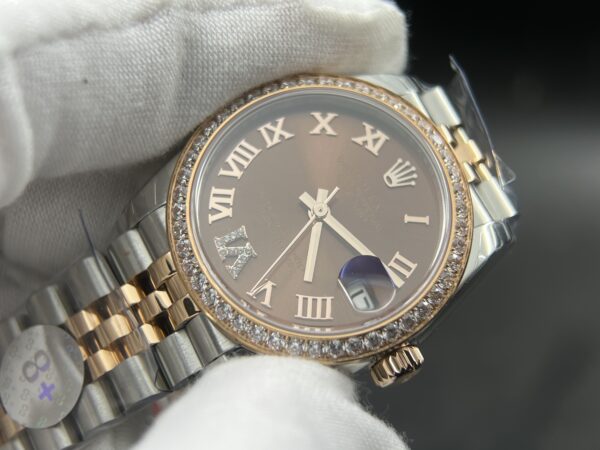 Daydate 31mm 8F 1:1 Best Edition Brown Gradient Dial on President Bracelet eta 2671 movement (Tungsten Heavy Version) - Image 8