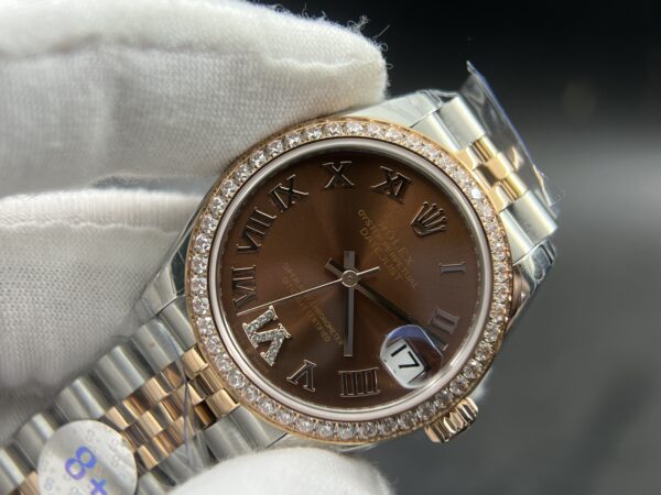 Daydate 31mm 8F 1:1 Best Edition Brown Gradient Dial on President Bracelet eta 2671 movement (Tungsten Heavy Version) - Image 11