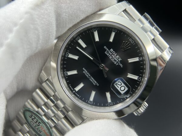 DateJust 41 126334 Clean 1:1 Best Edition 904L Steel Black Dial on Jubilee Bracelet and Oyster Bracelet VR3235 - Image 3