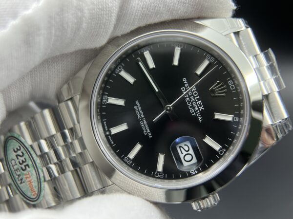 DateJust 41 126334 Clean 1:1 Best Edition 904L Steel Black Dial on Jubilee Bracelet and Oyster Bracelet VR3235 - Image 6