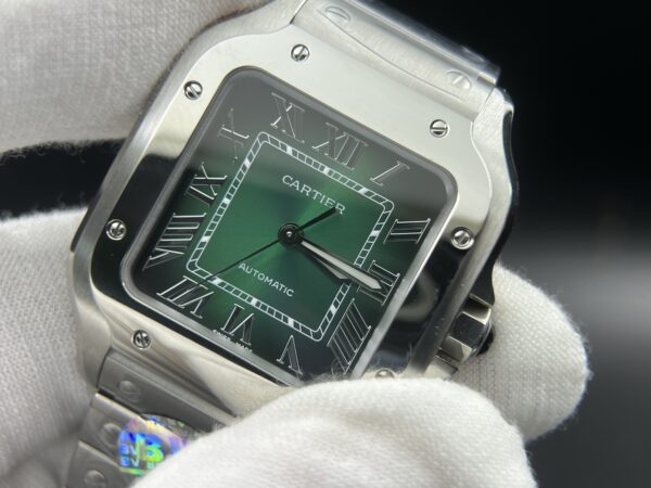 Santos de Cartier XL 35mm SS BVF 1:1 Best Edition Green Dial on SS Bracelet MIYOTA 9015 - Image 2