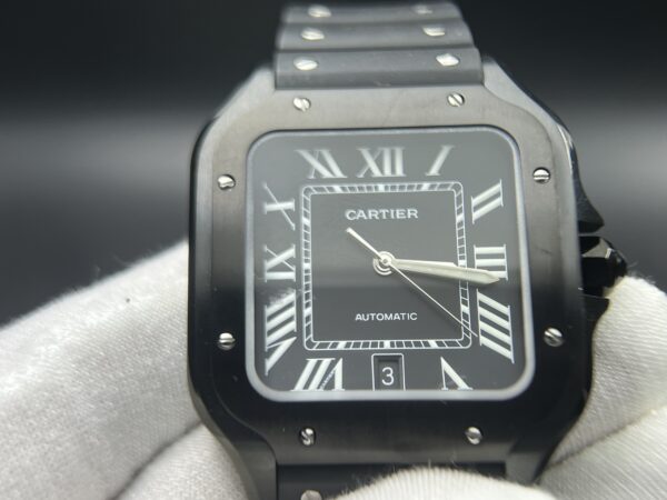Santos de Cartier 40mm BVF 1:1 Best Edition PVD Black Dial on Black Rubber Strap MIYOTA 9015 - Image 7